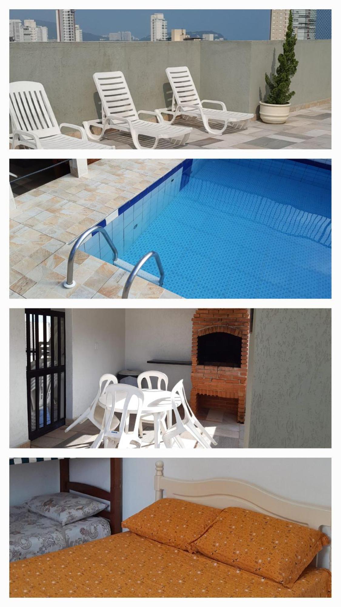 Appartamento 500M Da Praia, Predio Cm Piscina, 1Garagem, Wi-Fi 300 Mbps, Centro De Guaruja, Proximo A Praia E Comercio, Horarios Check-In E Check-Out Flexiveis, Churrasqueira, Esterno foto